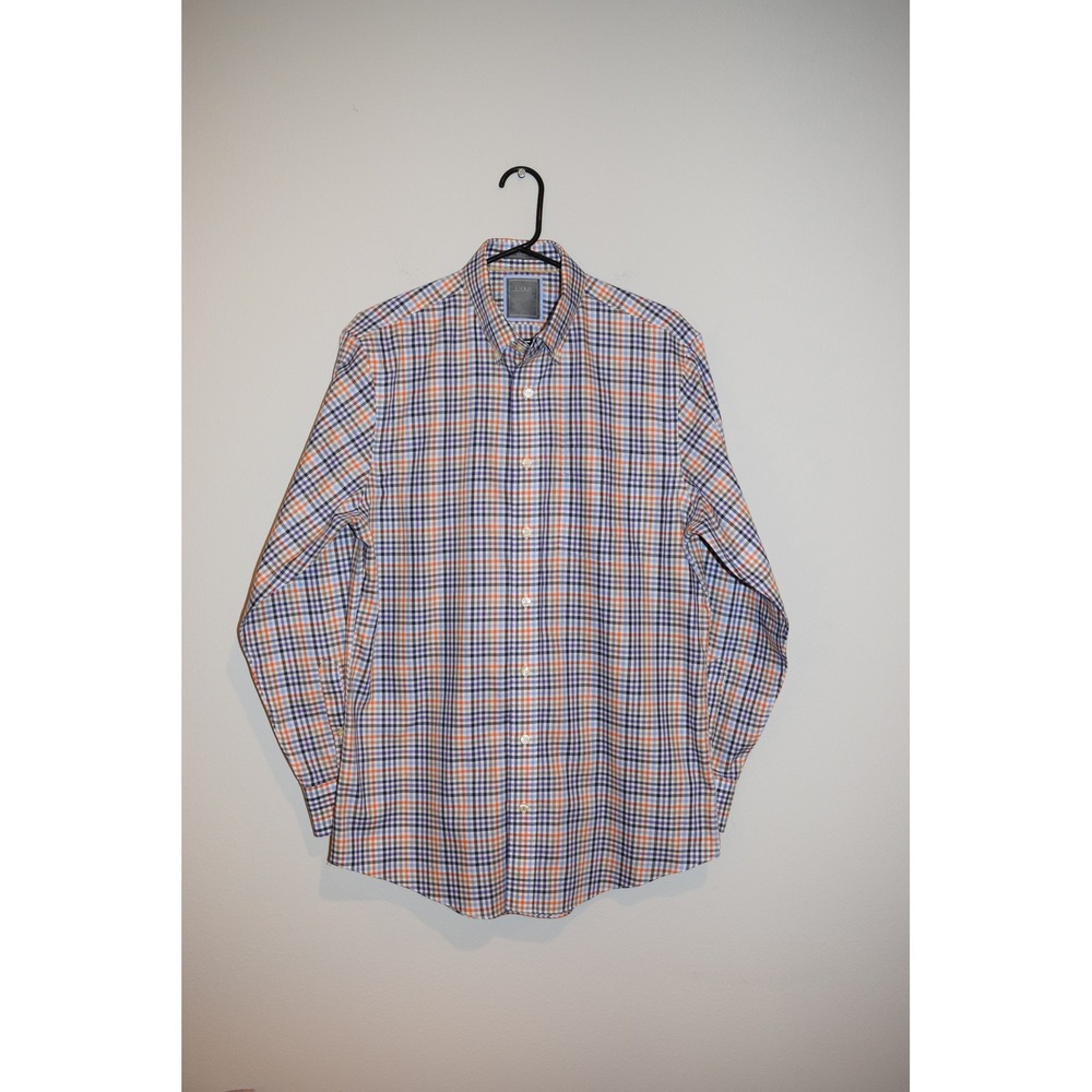 ENRO‎ Mens Medium Plaid Button Down Long Sleeve Dress Shirt